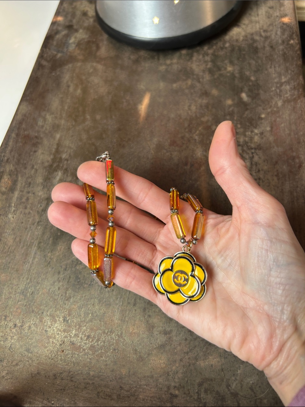 Carrie Fairy Designs Repurposed Mod Flower Power Necklace